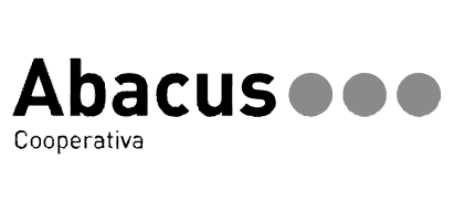Logo de Abacus Cooperativa en escala de grises